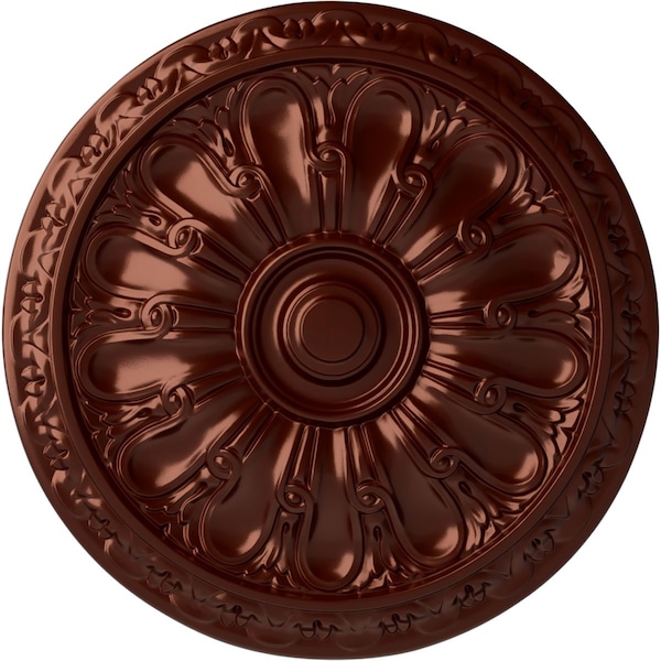 Ekena Millwork Kirke Ceiling Medallion (Fits Canopies up to 3 3/4"), Hand-Painted Antique Copper, 15 3/4"OD x 5/8"P CM16KIACS - main
